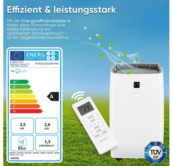 VESKA Mobiles Klimagerät 4in1 schwarz, Bild 6