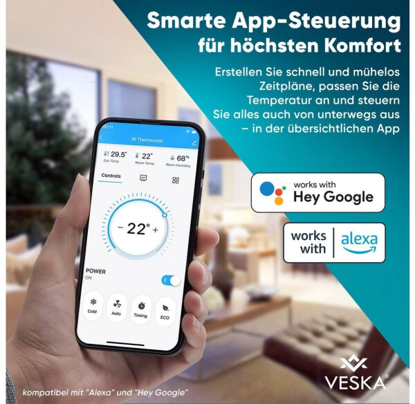 VESKA Mobiles Klimagerät 4in1 schwarz, Bild 8