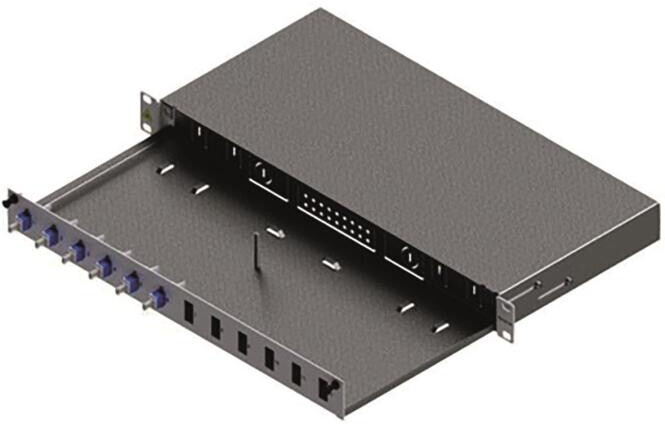 EasyLAN LWL Verteilerfeld Basic LSB0A225 Grade C 1HE/12P 6xLC-Duplex OS2 RAL7035 Install.Baumaterial