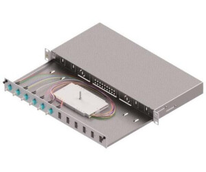 EasyLAN LWL-Spleißgehäuse Basic 1HE 6x LC-Duplex Standard OM3 ausziehbar silber (LSB1A223)
