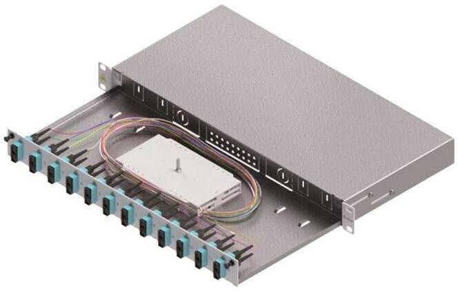 EasyLAN LWL-Spleißgehäuse Basic LSB1B113 1HE 12x SC-Duplex Standard OM3 ausziehbar (LSB1B113)