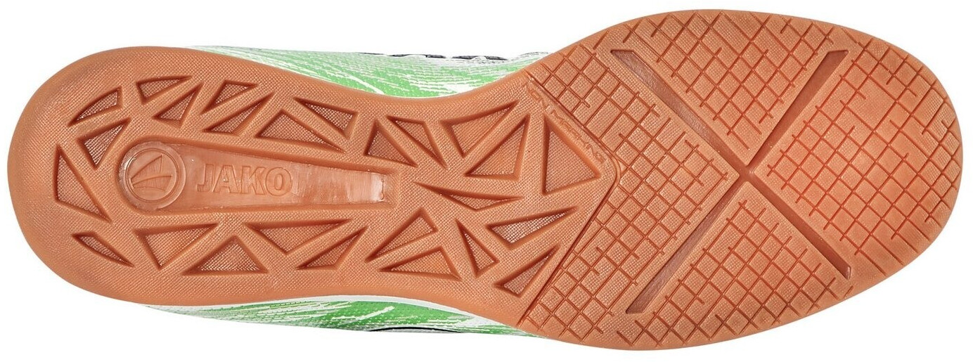 JAKO J-SFG Stepover Scarpe Calcio Bambino, White Neon Green, 31 EU, Tomaia PU Con Tecnologia Pro Traxion E Ortholite