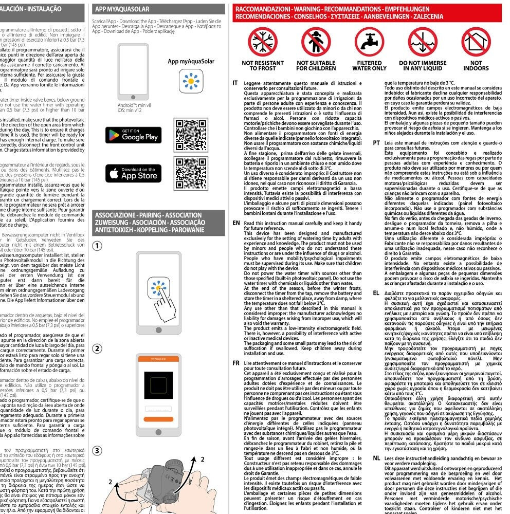 Claber Claber Solar Timer myAquaSolar 2 Lines - back view
