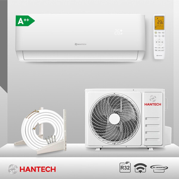 HANTECH 24000 BTU 6,8 kW Split Klimaanlage WLAN R32 Mod. HPRO 3m Leitung + Halter 24000 BTU, weiss, mit Halter, Bild 2