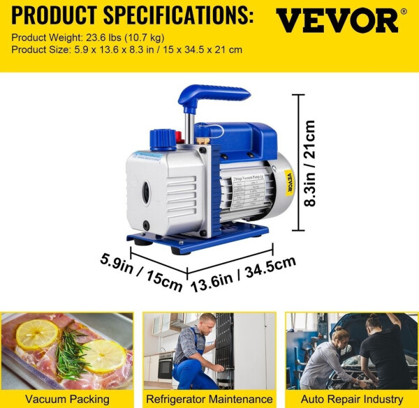 VEVOR 2-Stufig 9CFM Vakuumpumpe, Bild 6