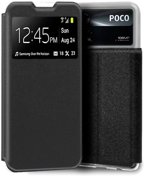 Cool Accesorios Flip Cover Case mit Klappe für Xiaomi Poco X4 Pro 5G schwarz
