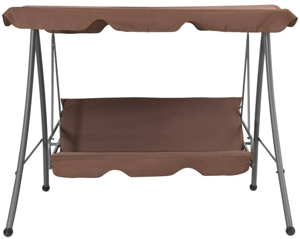vidaXL Porch Swing with Sun Canopy Coffee Brown