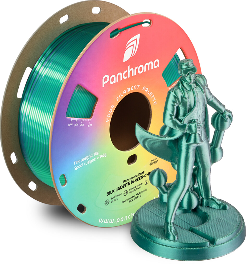 Polymaker CA03028 Panchroma™ Dual Silk Filament PLA Mehrfarbig, Seidig glänzend 1.75mm 1000g Jade