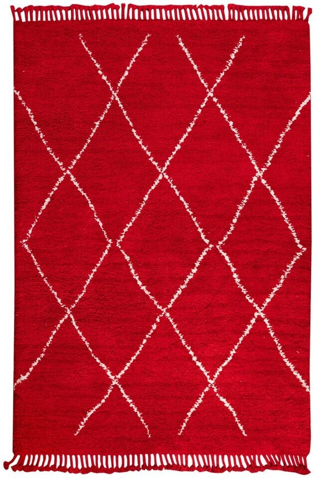 Steffensmeier Berber Teppich Boumia rot 140x200 cm Kurzflor-Teppich