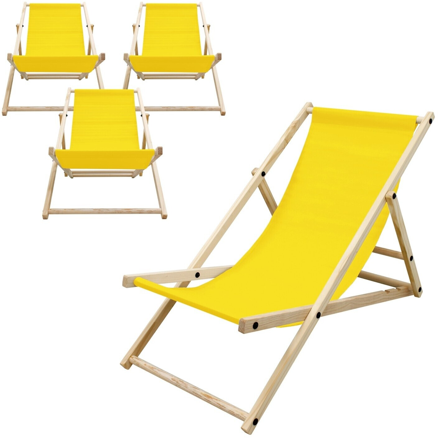 ECD Germany Strandliege Gelb Holz 52x83x117 cm (800000682665)