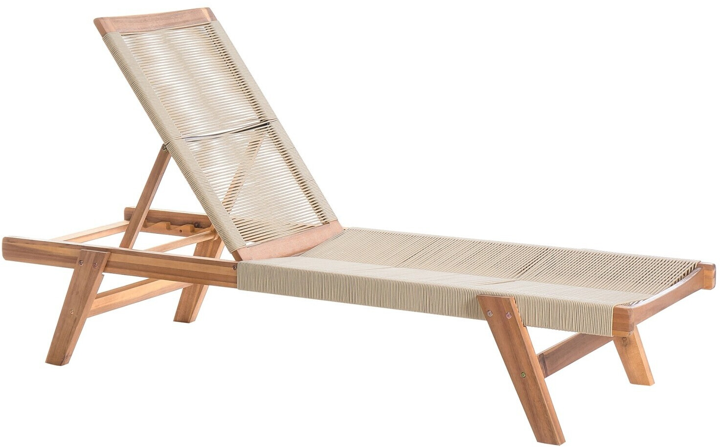 Beliani Gartenliege Beige Hellbraun Holz 64x35x190 cm (800000941830)