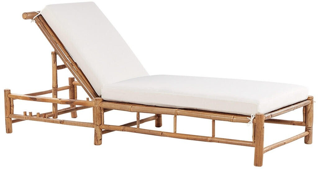 Beliani Gartenliege Hellbraun Creme Holz 74x72x199 cm (800000529456)