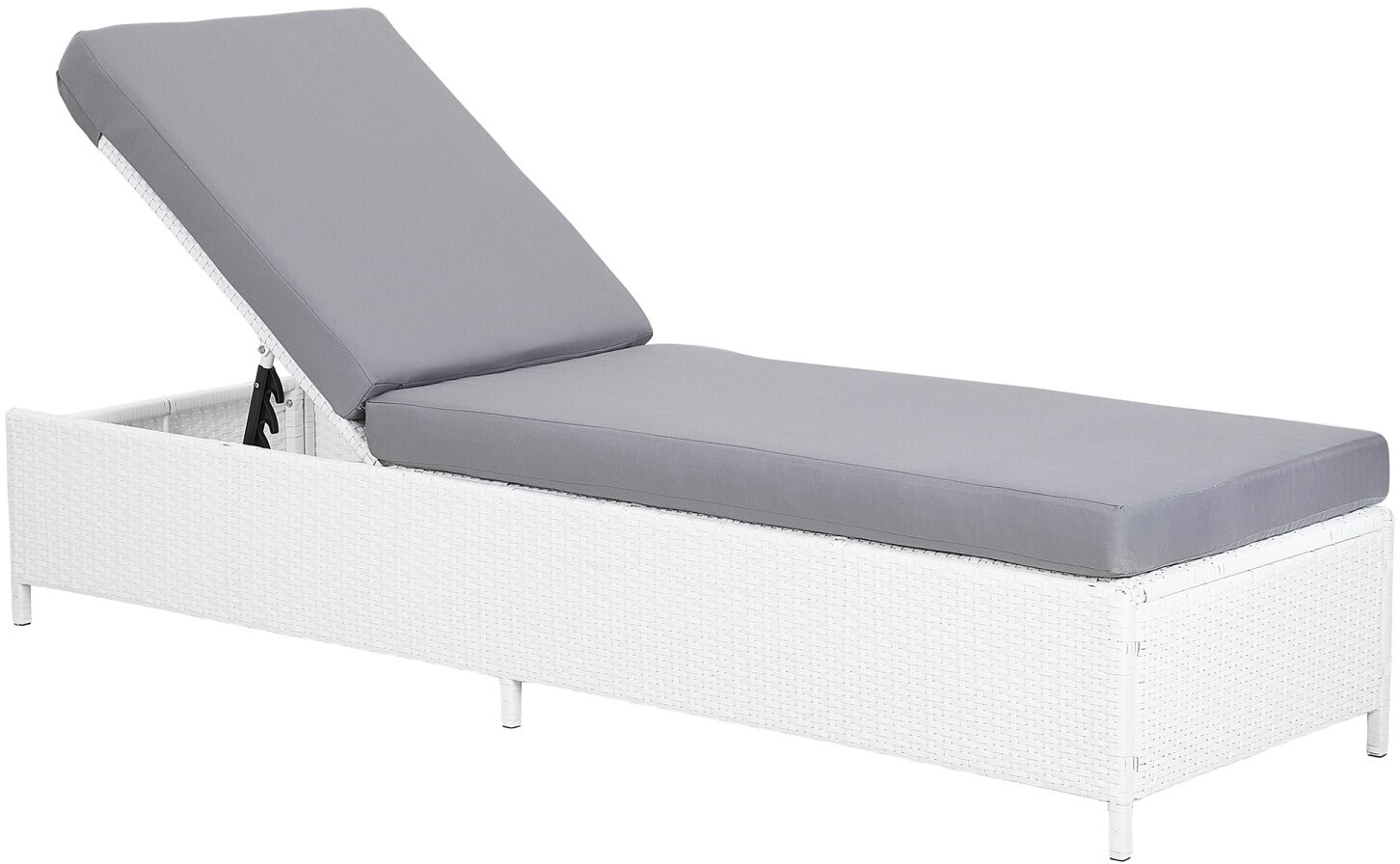 Beliani Rattanliege Weiß Turin II (153225)