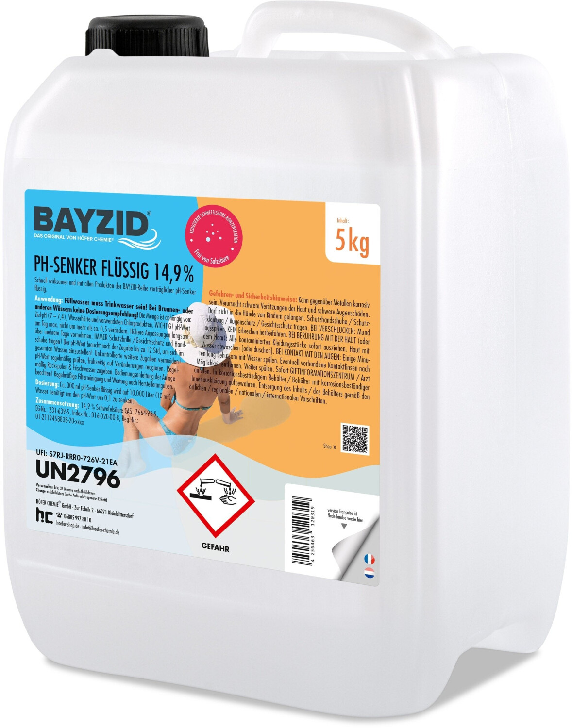 BAYZID pH Minus Liquid 14.9% 48 x 5kg