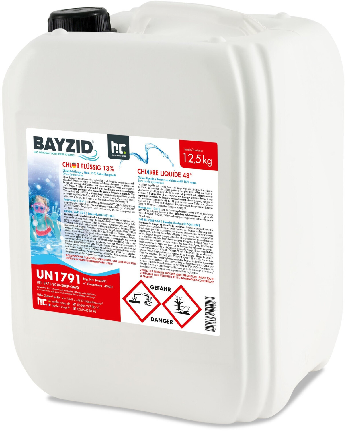 BAYZID Chlorine 13% liquid 40 x 12.5kg
