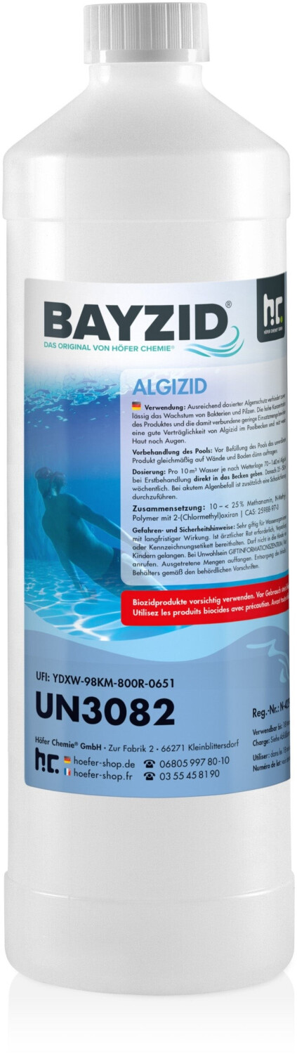 BAYZID Algicide Algae Prevention for Pools 12 x 1l