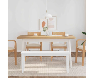 vidaXL Bank 110 cm Wei Massivholz Gummibaum (4102608) ab 91.82  |  Vergleiche 6 Angebote auf idealo.de