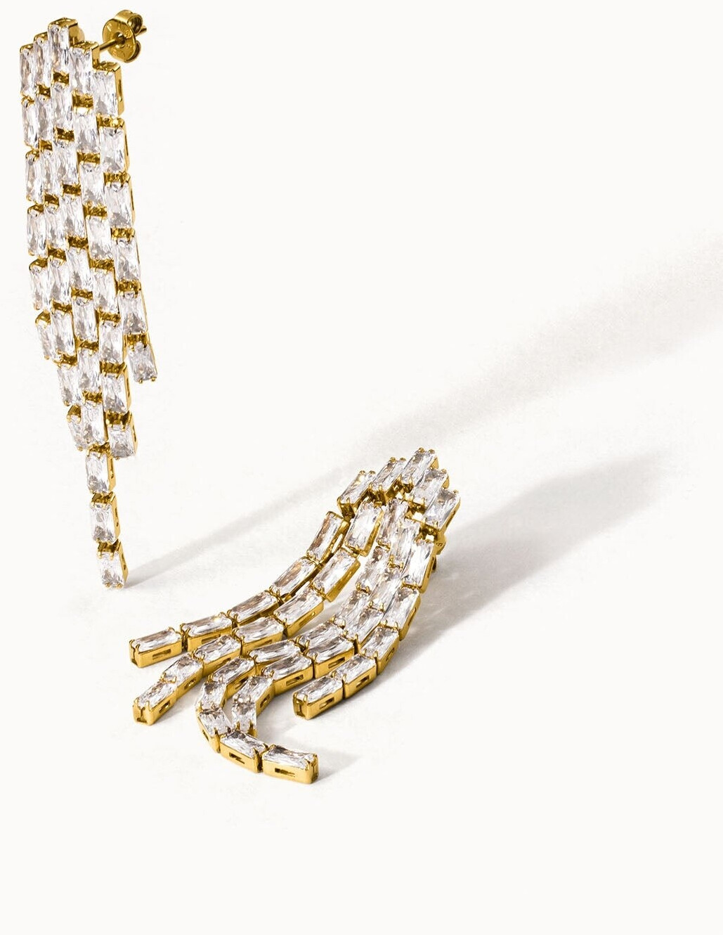 Bracciale Regolabile Purelei Crystal Glow Con Zirconi Baguette - Acciaio Inox Oro, Argento O Rosa - 14-28 Cm