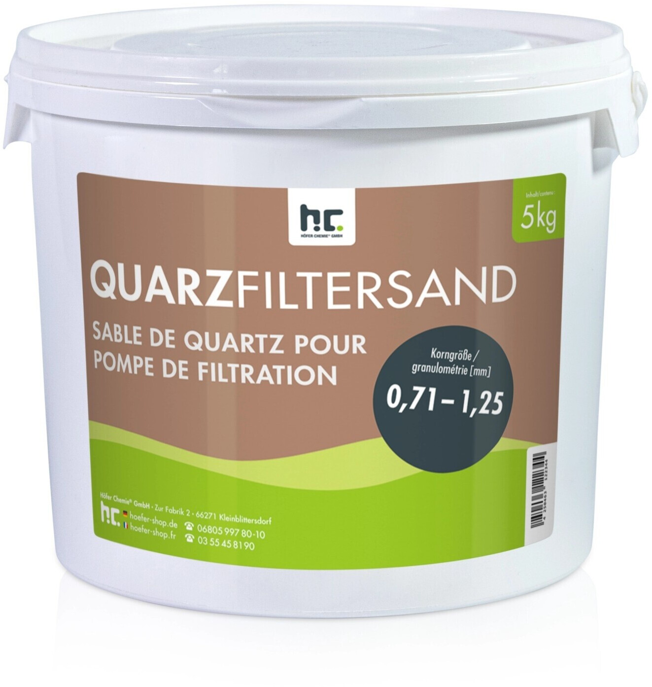 Höfer Chemie Premium filter sand 0.71-1.25mm 5kg