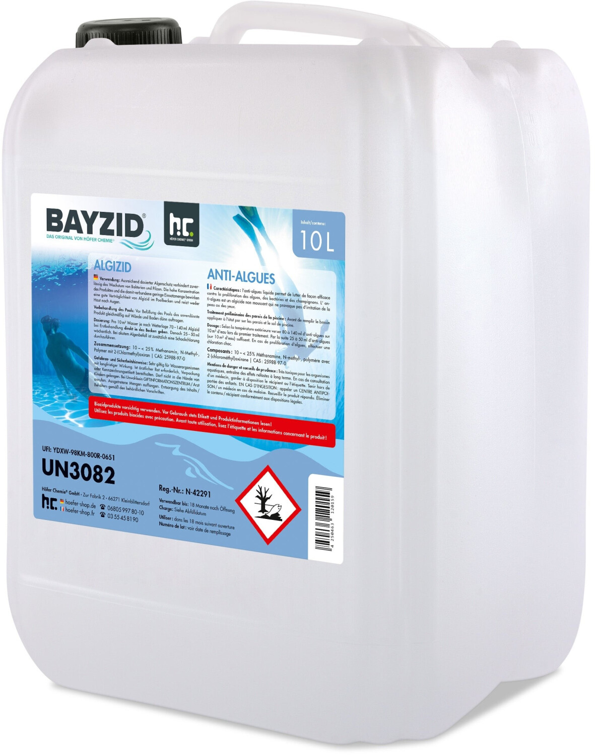 Höfer Chemie 4x10 L BAYZID Algizid Poolpflegemittel
