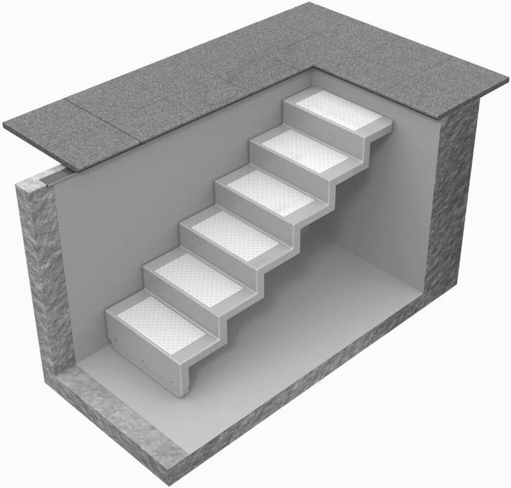 Reku Pool stairs Eleganz 80 6-steps wall mounting short white