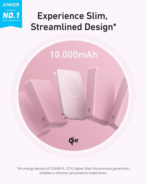 Anker MagGo Powerbank (10.000mAh, Slim) Rosa, Bild 4