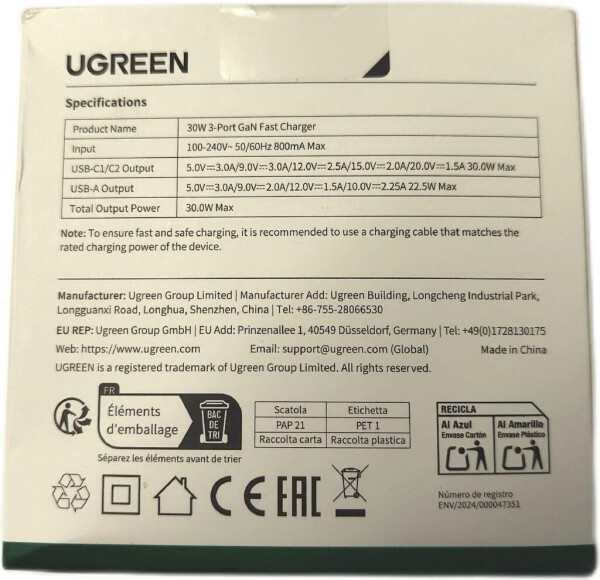 Ugreen 3-Port GaN Fast Charger 30W (X515), Bild 4