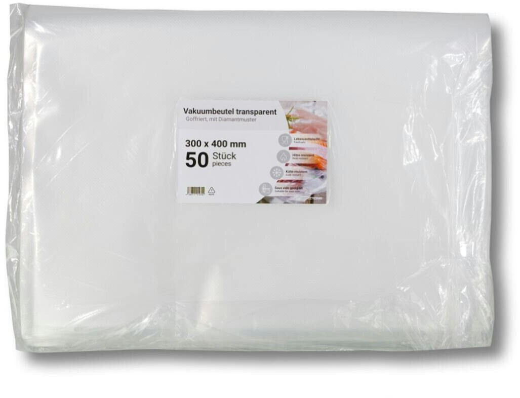 VEPATIM 50 Siegelrandbeutel Vakuumbeutel PA/PE 300 x 400 mm goffriert transparent 90 mq