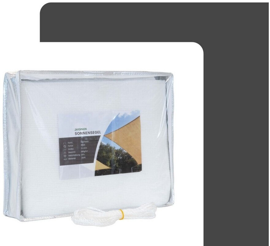 Jardinion Sonnensegel rechteckig 2 x 3 m Wei ab 24.9  | Vergleiche 6  Angebote auf idealo.de