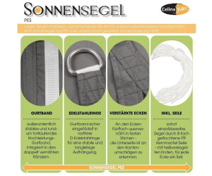 Zonnedoek PES driehoek rechthoekig 25x25x35m - crème wit - UPF 50 Zonnedoek PES driehoek rechthoekig 25x25x35m - crème wit - UPF 50