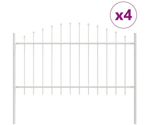 vidaXL Garden Fence with Arch Top 6,8x1 m Steel (3360149) white