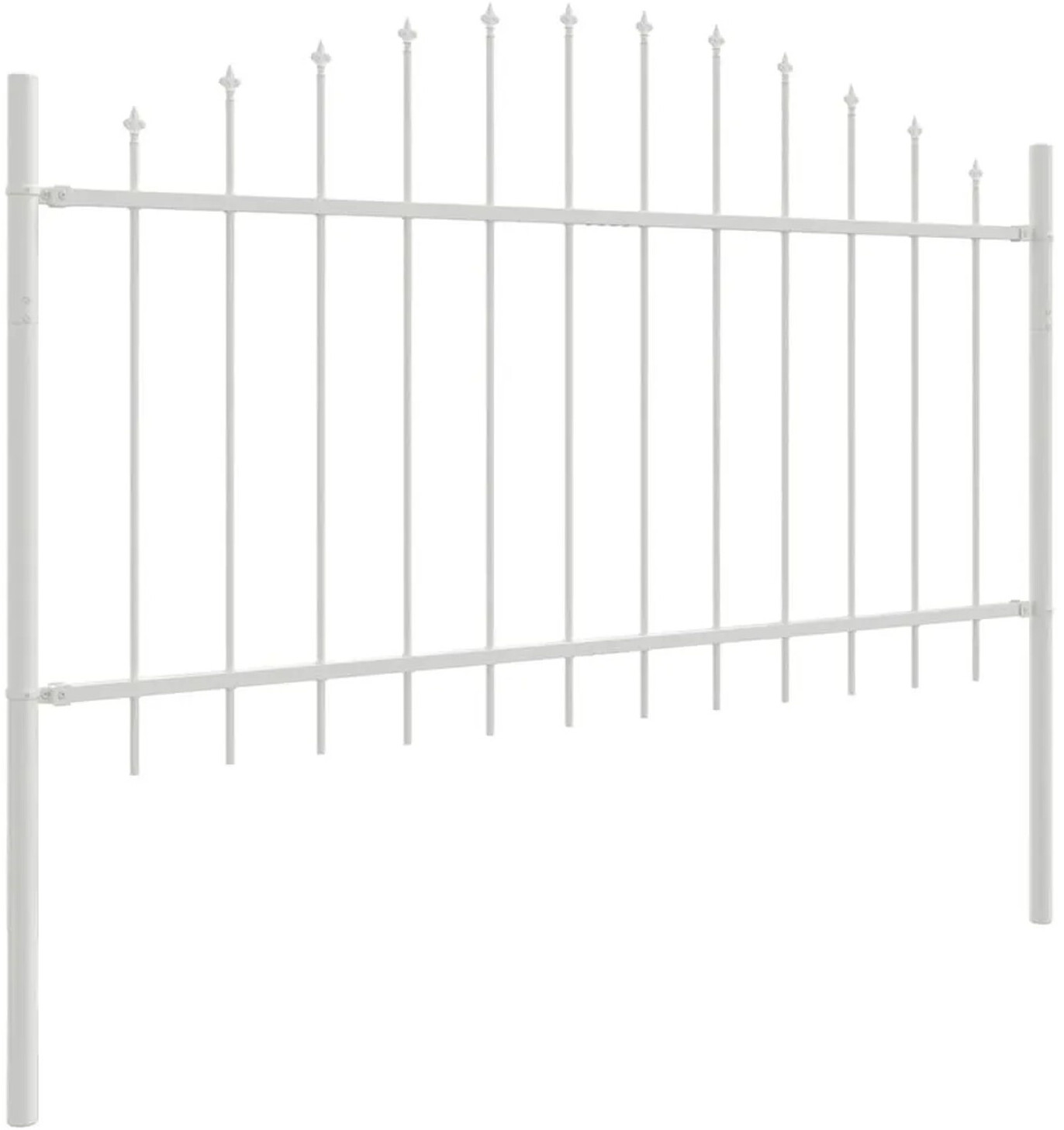 vidaXL vidaXL Garden Fence with Arch Top 6,8x1 m Steel (3360149) white - detail view