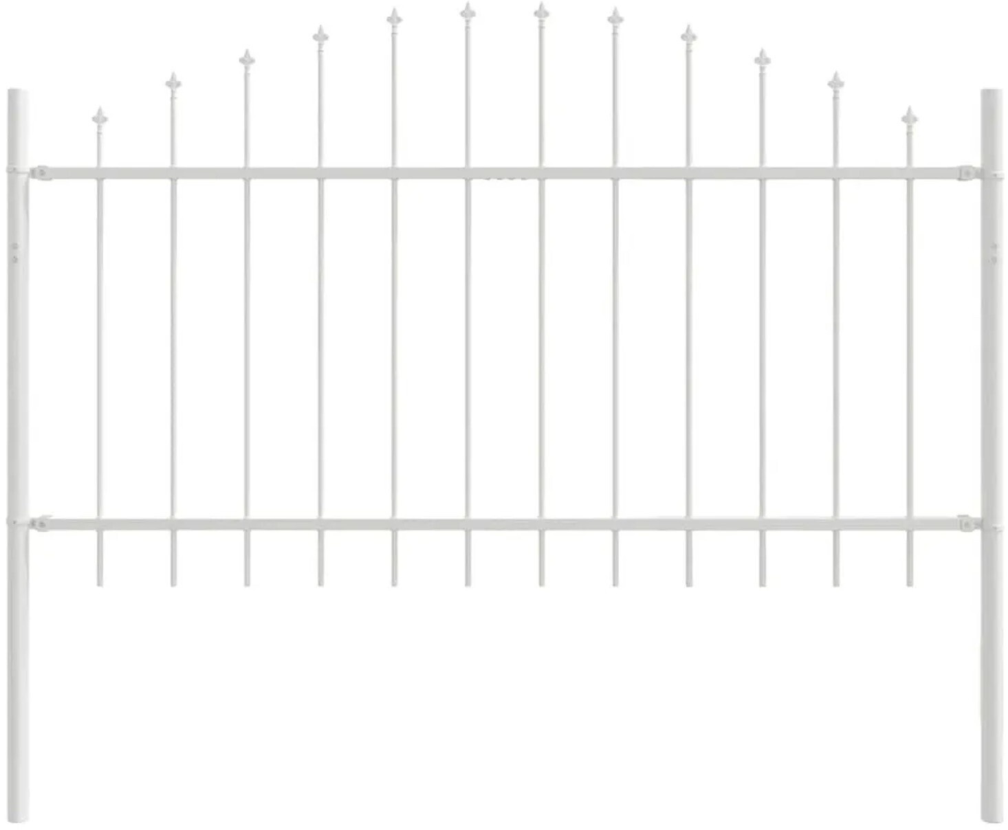 vidaXL vidaXL Garden Fence with Arch Top 6,8x1 m Steel (3360149) white - alternate view