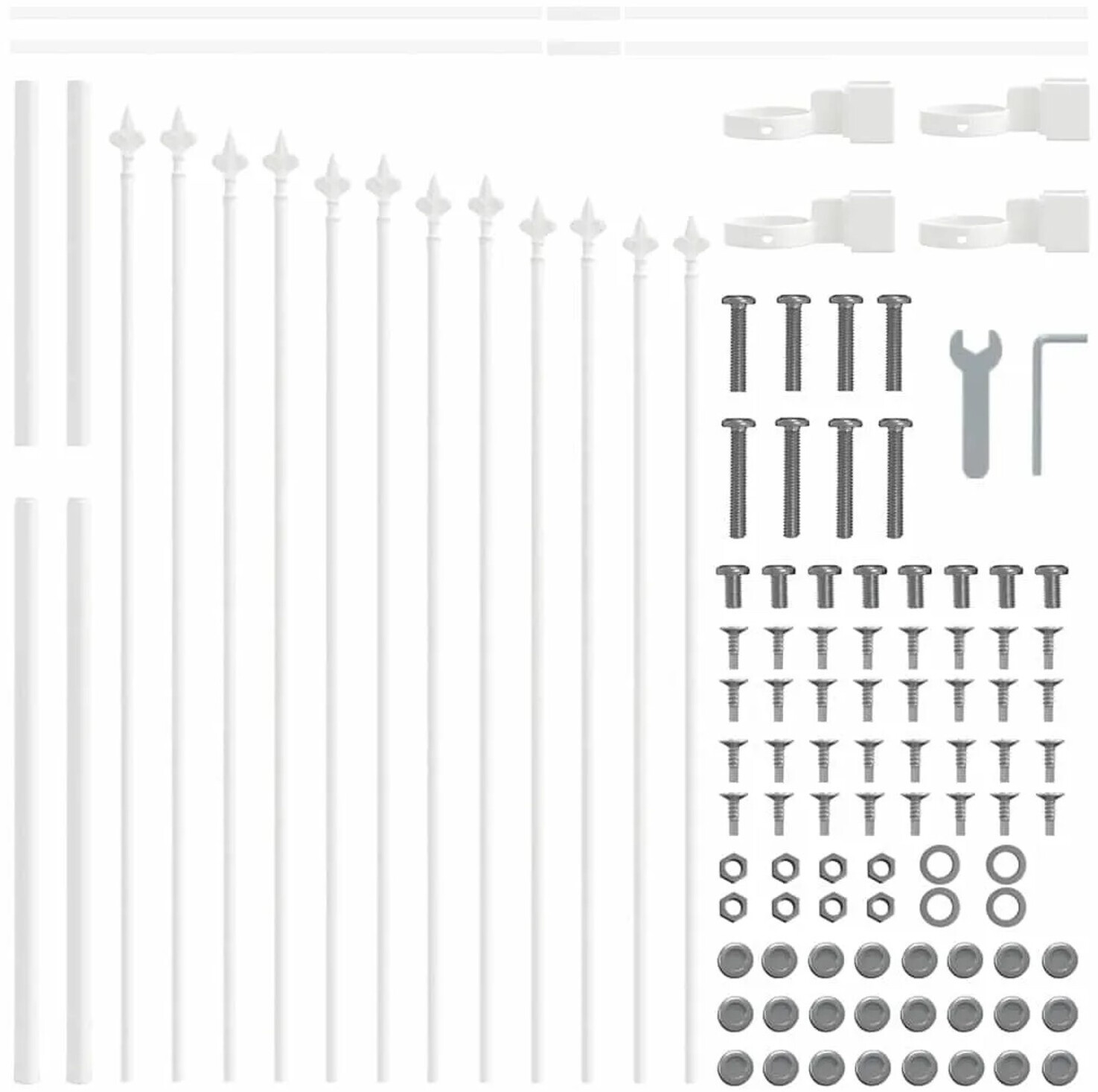 vidaXL vidaXL Garden Fence with Arch Top 6,8x1 m Steel (3360149) white - view 6