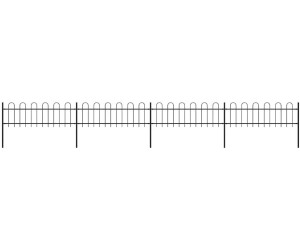 vidaXL Gartenzaun mit Bügel-Design Stahl 6,8 x 0,6 m (277641) schwarz