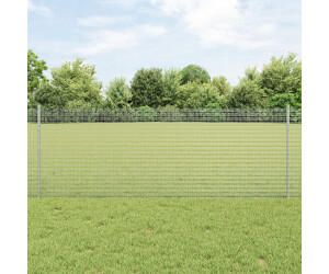 vidaXL Geschweißter Drahtzaun mit 22 U-Pfosten 0,8x50 m Stahl (3336391) silber