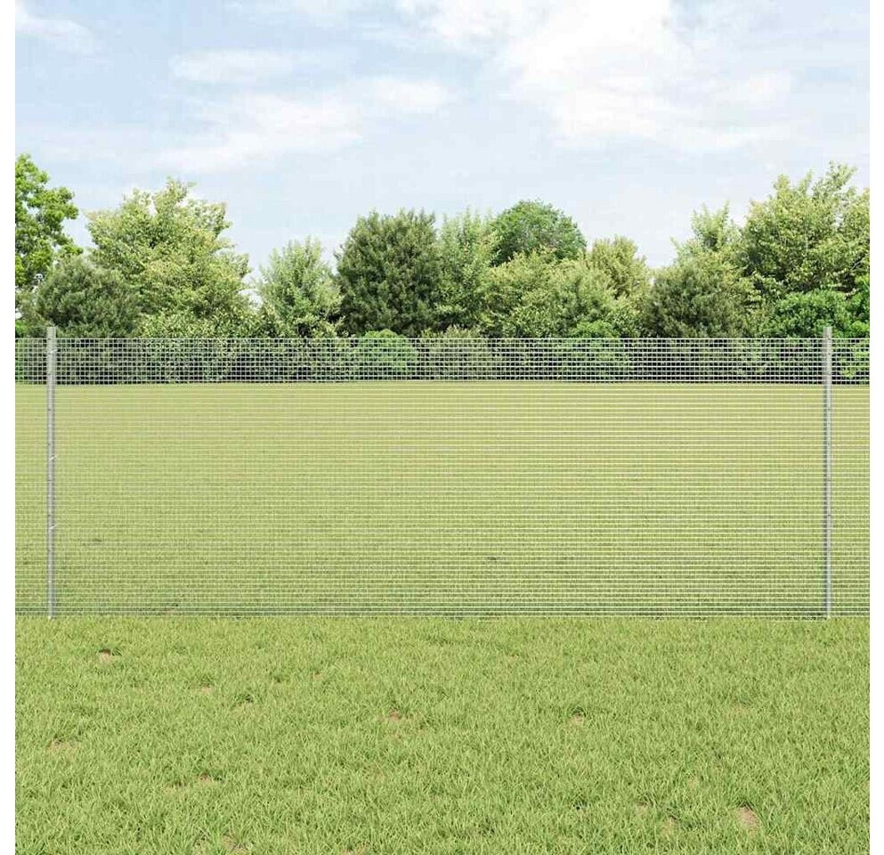 vidaXL Geschweißter Drahtzaun mit 22 U-Pfosten 0,8x50 m Stahl (3336391) silber