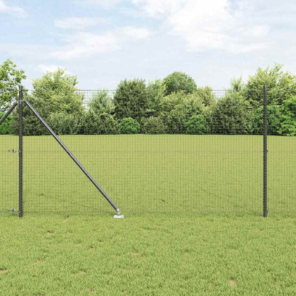vidaXL Geschweißter Drahtzaun mit 13 Spike-Posts 1x50 m Stahl (3352236) grau