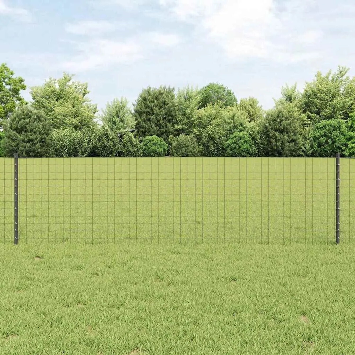 vidaXL vidaXL Fence Posts 5 Pieces U-Channel 60 cm Steel (42006276) grey - side view