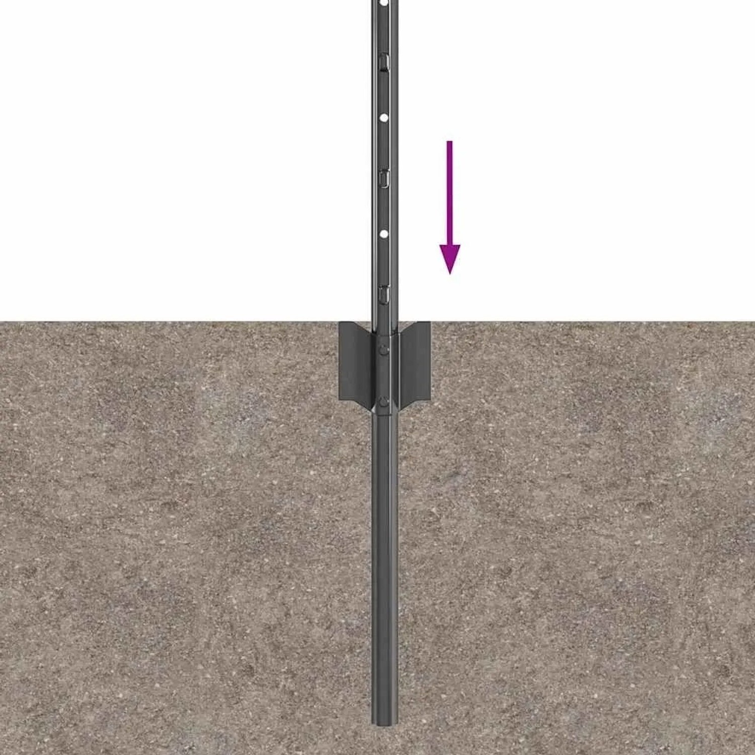 vidaXL vidaXL Fence Posts 5 Pieces U-Channel 60 cm Steel (42006276) grey - view 6