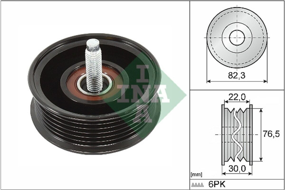Ina Umlenk-/Führungsrolle Ø82,3mm 82,3mm für LAND ROVER JAGUAR 532 0922 ...