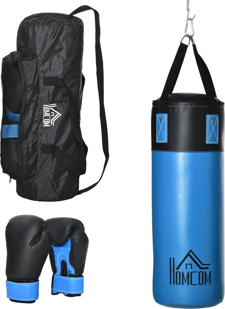 HomCom Punching Bag + gloves 8oz blue (A91-196)