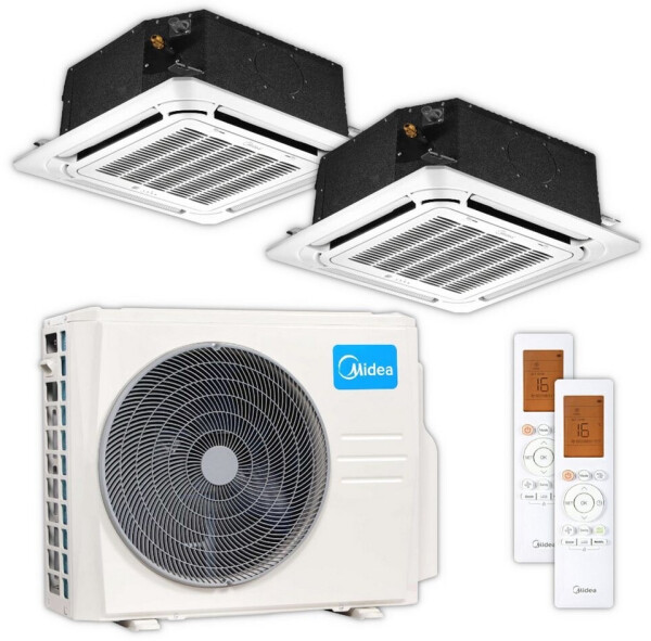 Midea Deckenkassetten-Set Multisplit (MCA4U-12HRFNX + MCA4U-12HRFNX + M30-27HFN8-ME)