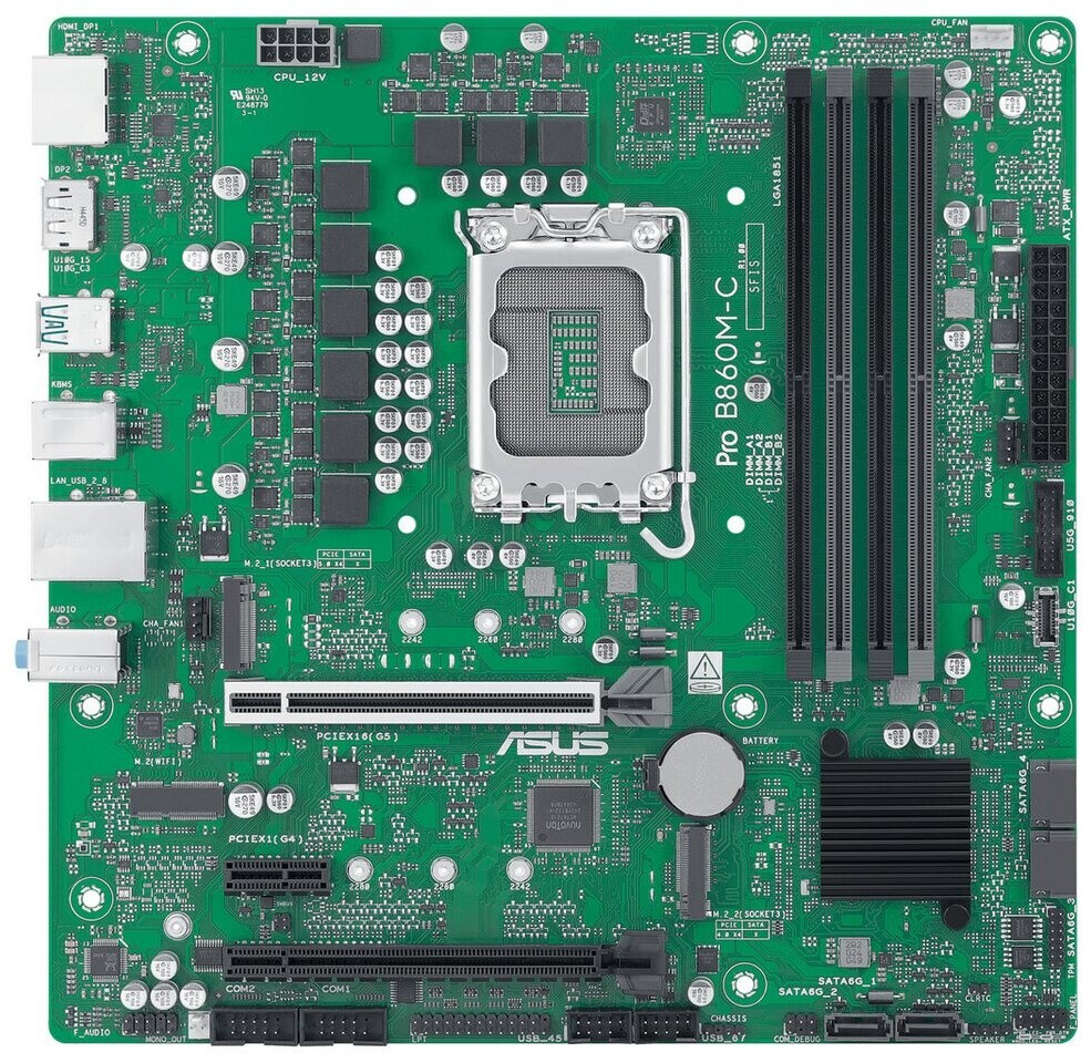 Carte Mère ASUS Pro Q870M-C-CSM – Socket LGA 1851, DDR5, PCIe 5.0, Intel VPro, Pour PC Pro/IA