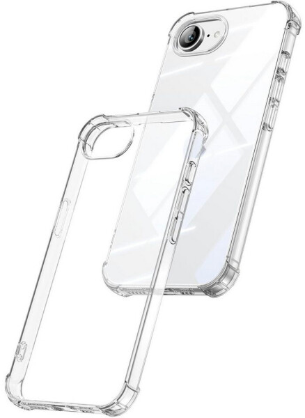 Wigento Handyhülle Für Apple iPhone 16e Schock TPU Schutz Hülle Handy Cover Transparent, Silikon TPU Handy Schutz Hülle verstärkte Ecken