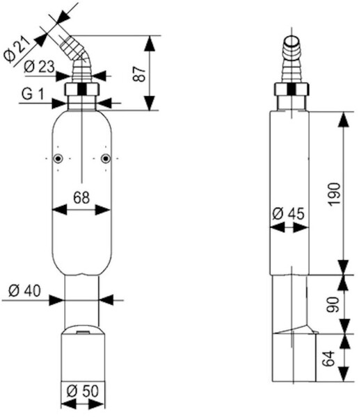 Sanit Aufputz-Geruchsverschluss G 3/4”-G 1” x DN 40/50 für Wasch- oder Geschirrspülmaschine (31.605.00..0000), Bild 8
