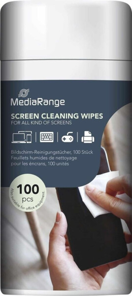 MediaRange TFT/LCD/Plasma Bildschirmreinigungstücher 100 Stück in Spenderdose