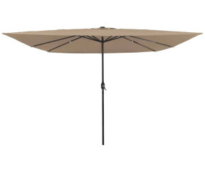 vidaXL Quadrat-Gartenregenschirm LED 295x245 cm taupe (42003663)