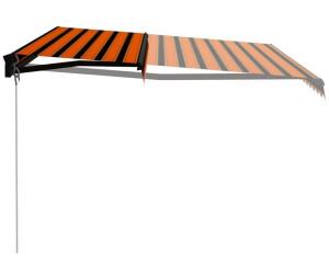 vidaXL Retractable Awning manually operated 450 x 300 cm orange and brown (3055195)