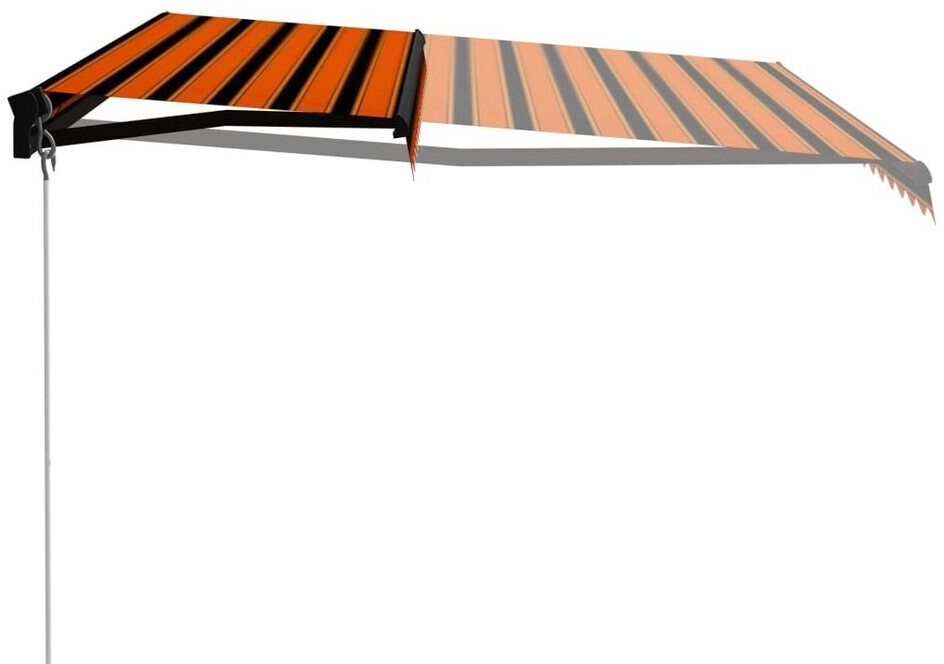 vidaXL Retractable Awning manually operated 450 x 300 cm orange and brown (3055195)